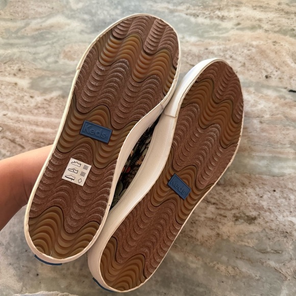 Keds x Rifle Paper Co Floral Slip On Sneakers Brown Multicolor Sz 10 Fall Style - Picture 5 of 7